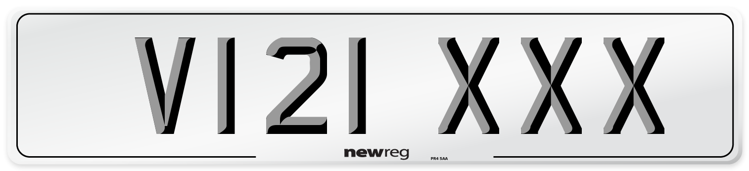 V121 XXX Number Plate from New Reg